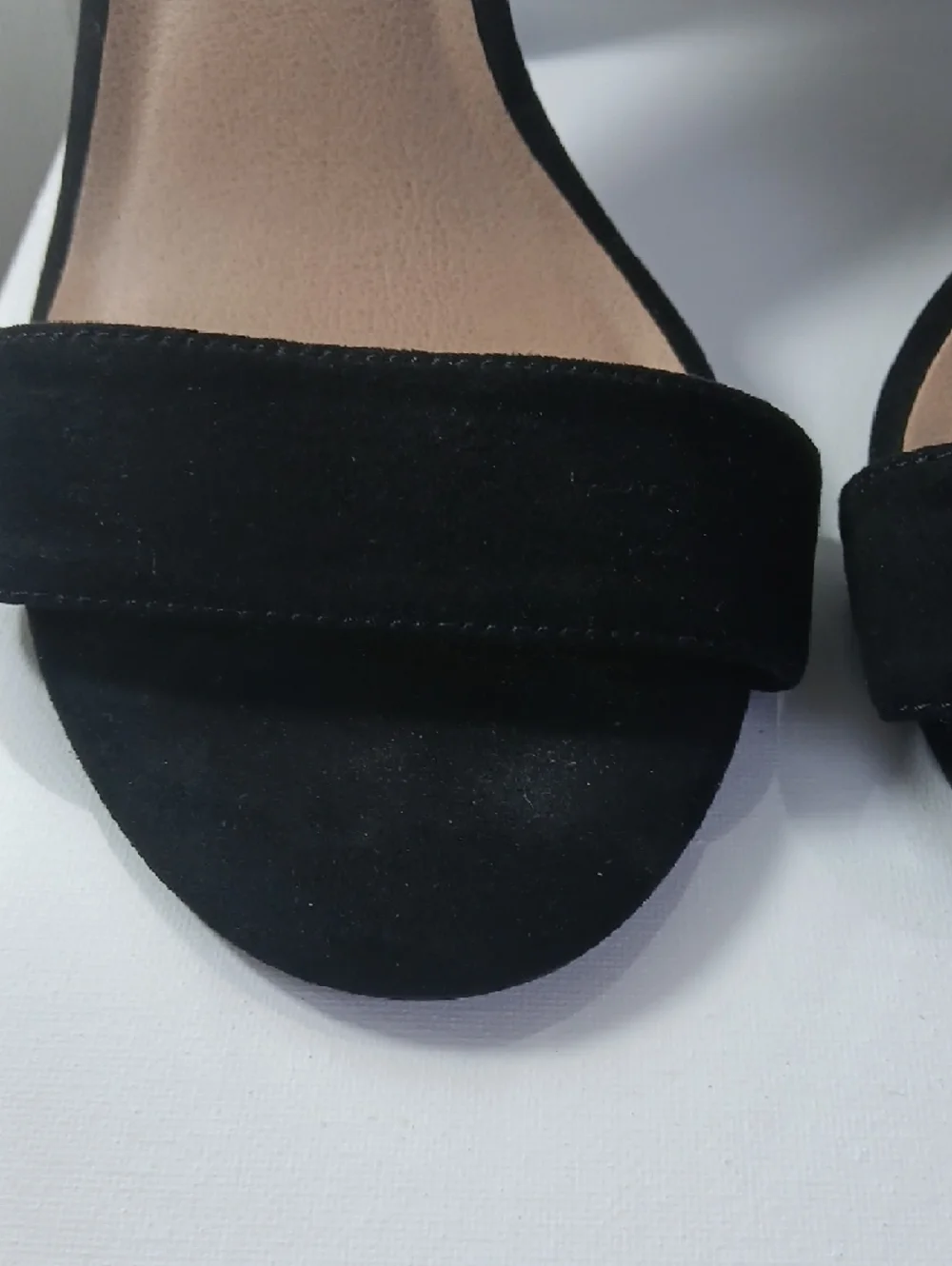 Torrid Black Suede Ankle-Strap Open-Toe Block Heels Size 10W - Picture 3 of 16